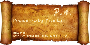 Podmaniczky Aranka névjegykártya
