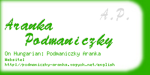 aranka podmaniczky business card